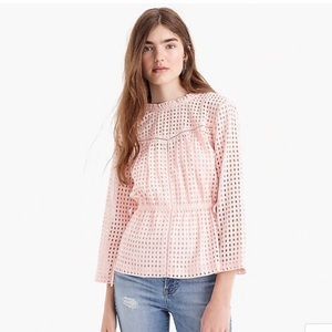 J. Crew Point Sur Pink Eyelet Top Size 4